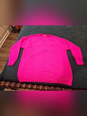 Chinti & Parker Bright Hot Pink Crewneck Sweater